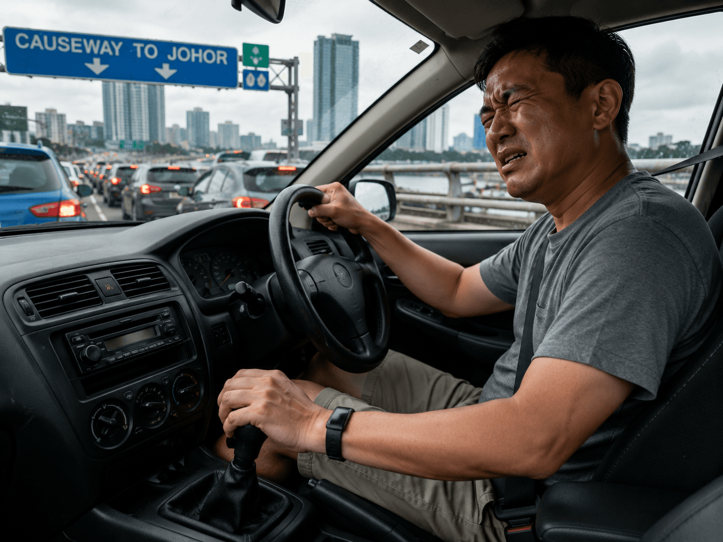 Real Men Drive Manual, Says Man Stuck In Causeway For 90 Minutes
