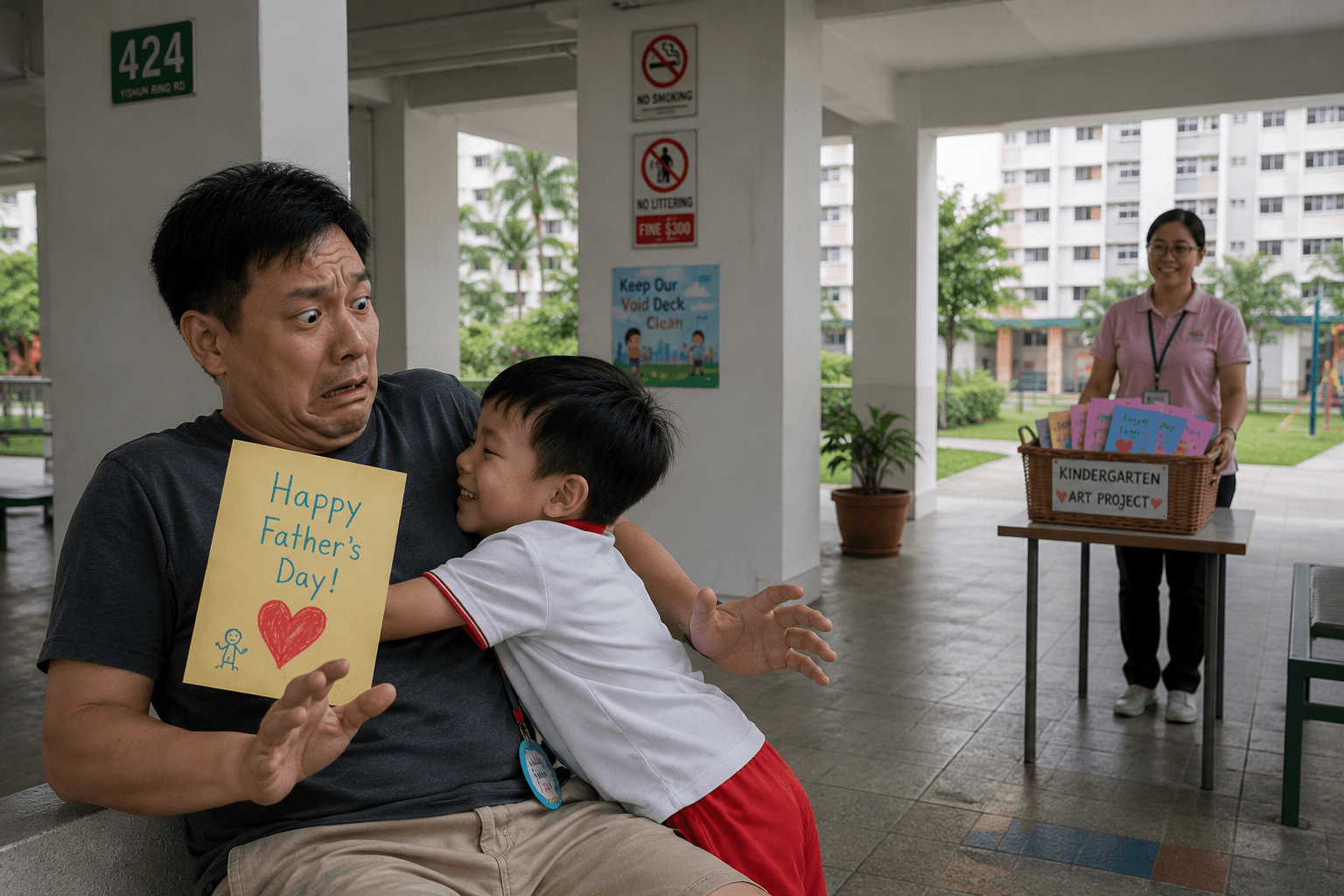 Man Terrified After Random 5-Year-Old Gives Him Father's Day Card And Hug
